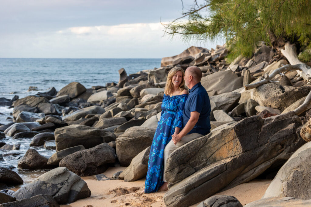 Maui anniversary beach portraits at sunset