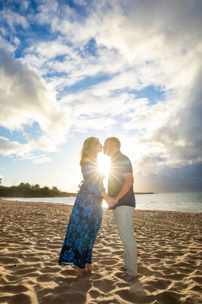 Maui anniversary beach portraits at sunset