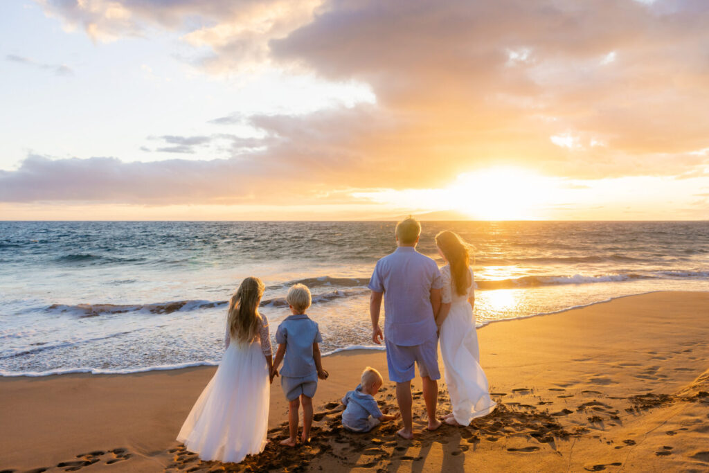 family photography at sunset 