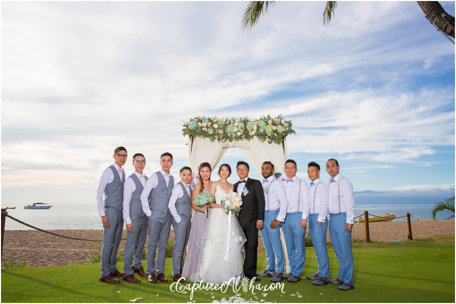Bridal party portrait at the Westin Maui
