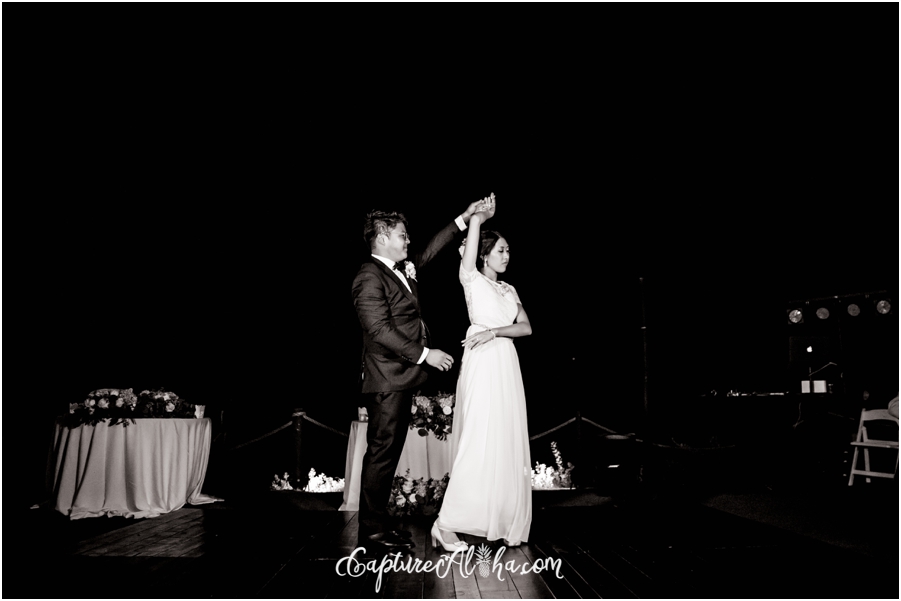 Bride and groom first dance classic black and white