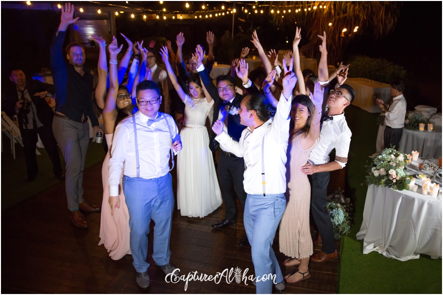 Guests dancing at the wedding reception at the Westin Maui