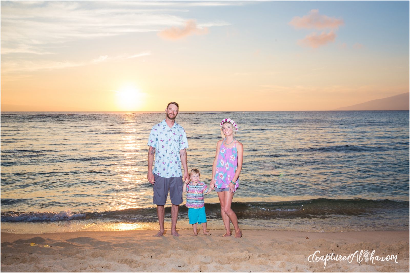 Maui Family Photography at Kapalua Bay Beach at sunset