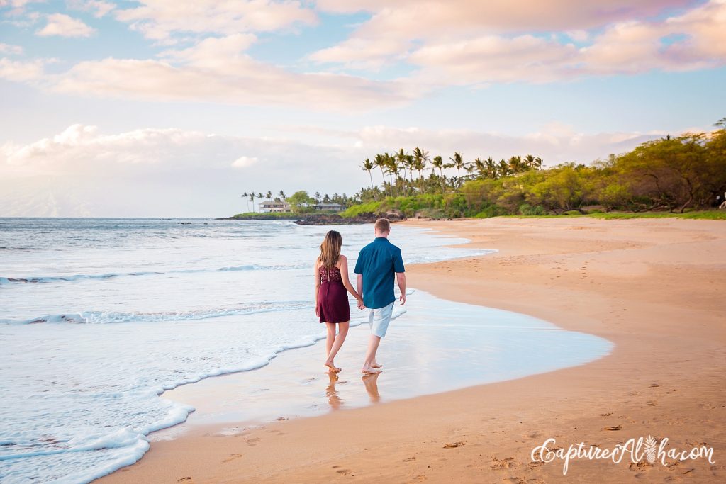 Maui Surprise Proposal Photographer on the beach at sunset