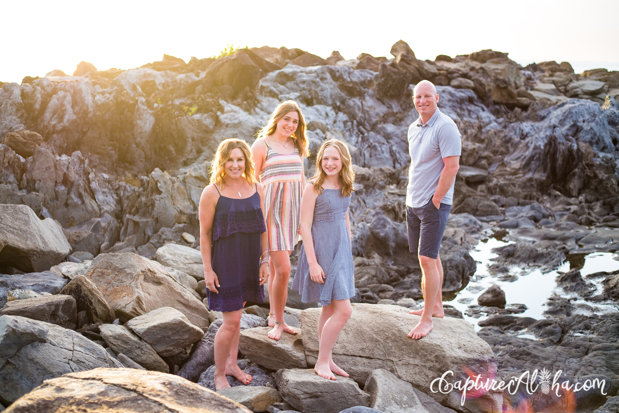 Maui Family Portrait Photography at Kapalua Bay Beach at Sunset