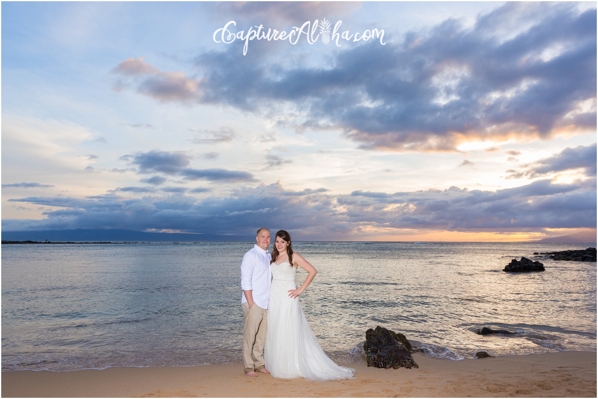 Maui honeymoon photography at Kapalua Bay