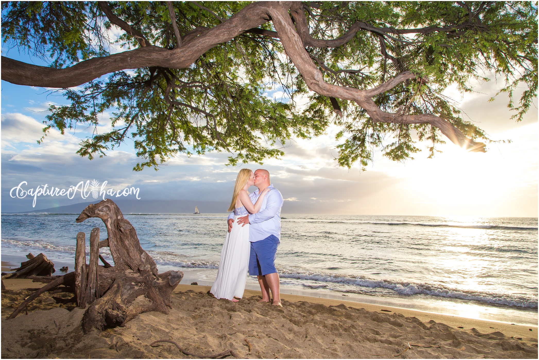 Maui Engagement Photography at Baby Beach in Sunset