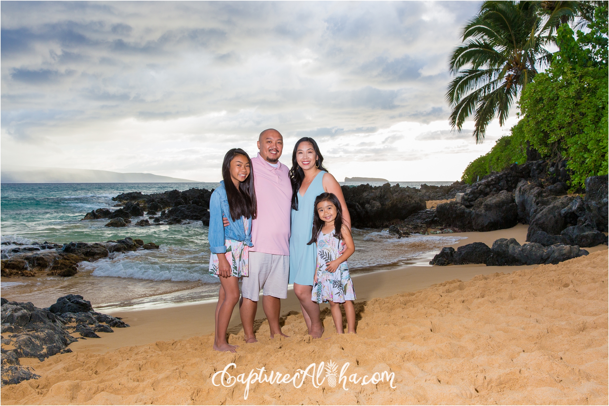 Maui Family Photography at Secret Beach Maui during Sunset