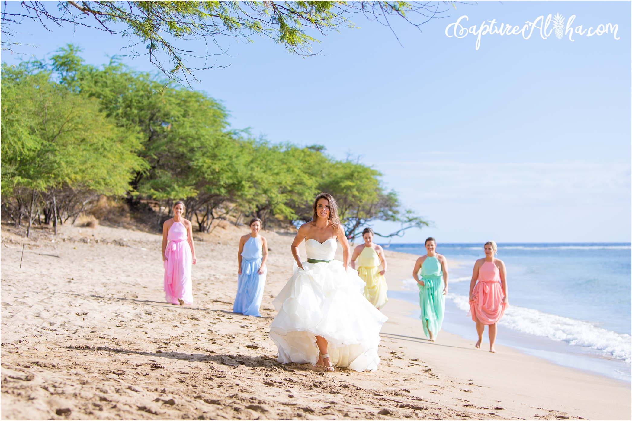 Maui Wedding Photography at the beach with the bridal party