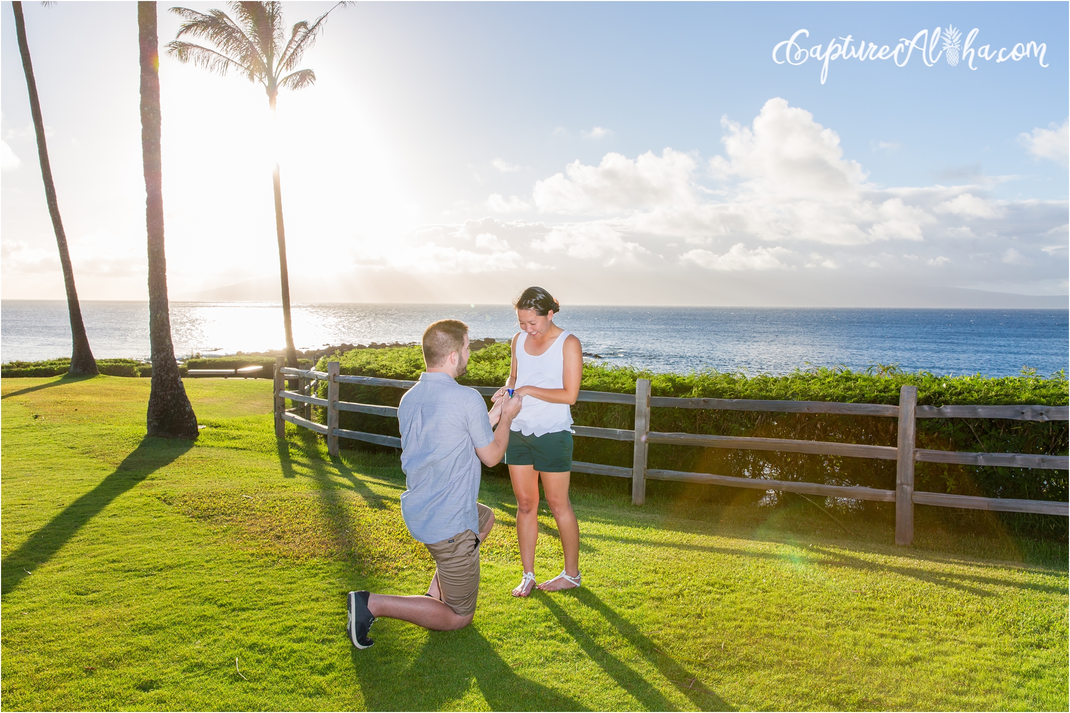Maui Engagement Photography at Kapalua Bay during sunset