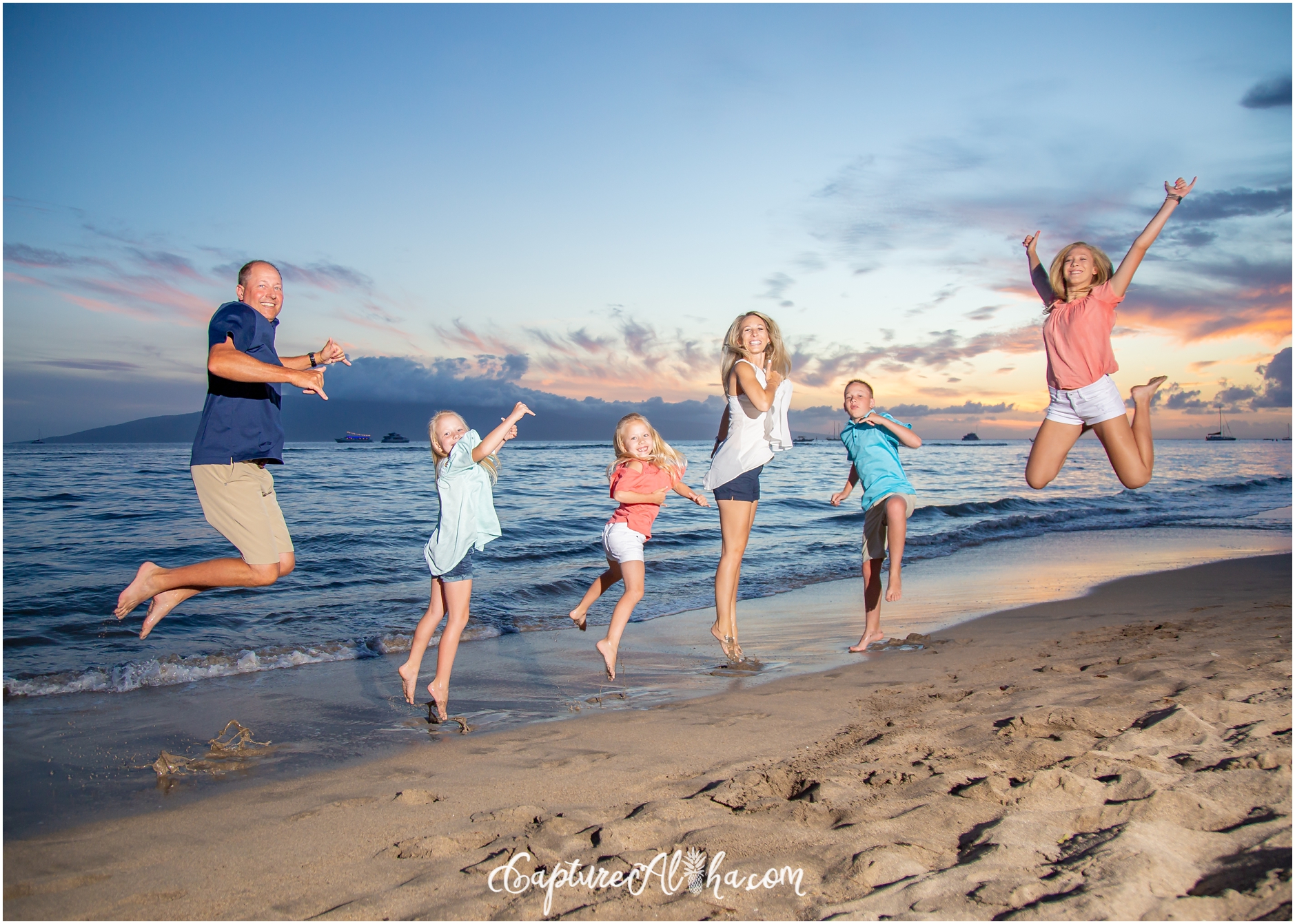 Family Photography on Maui at 505 Beach in Lahaina at Sunset