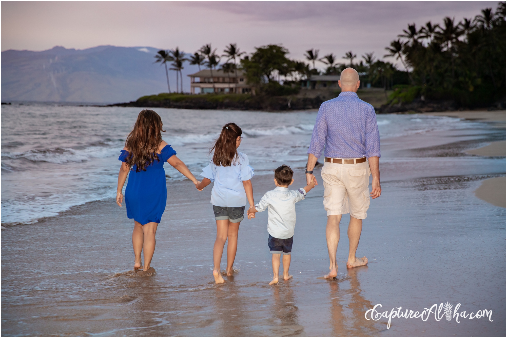 Maui Family Portraits at Sunset at Po'olenalena Beach Park