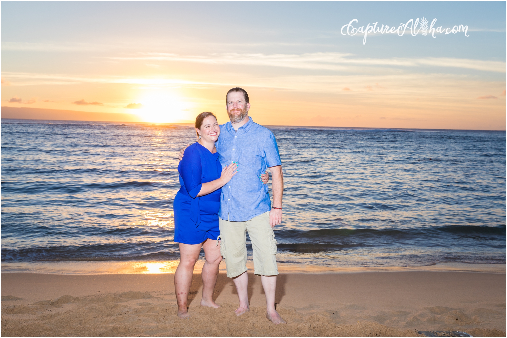 Maui Family Photography at Sunset at Kapalua Bay
