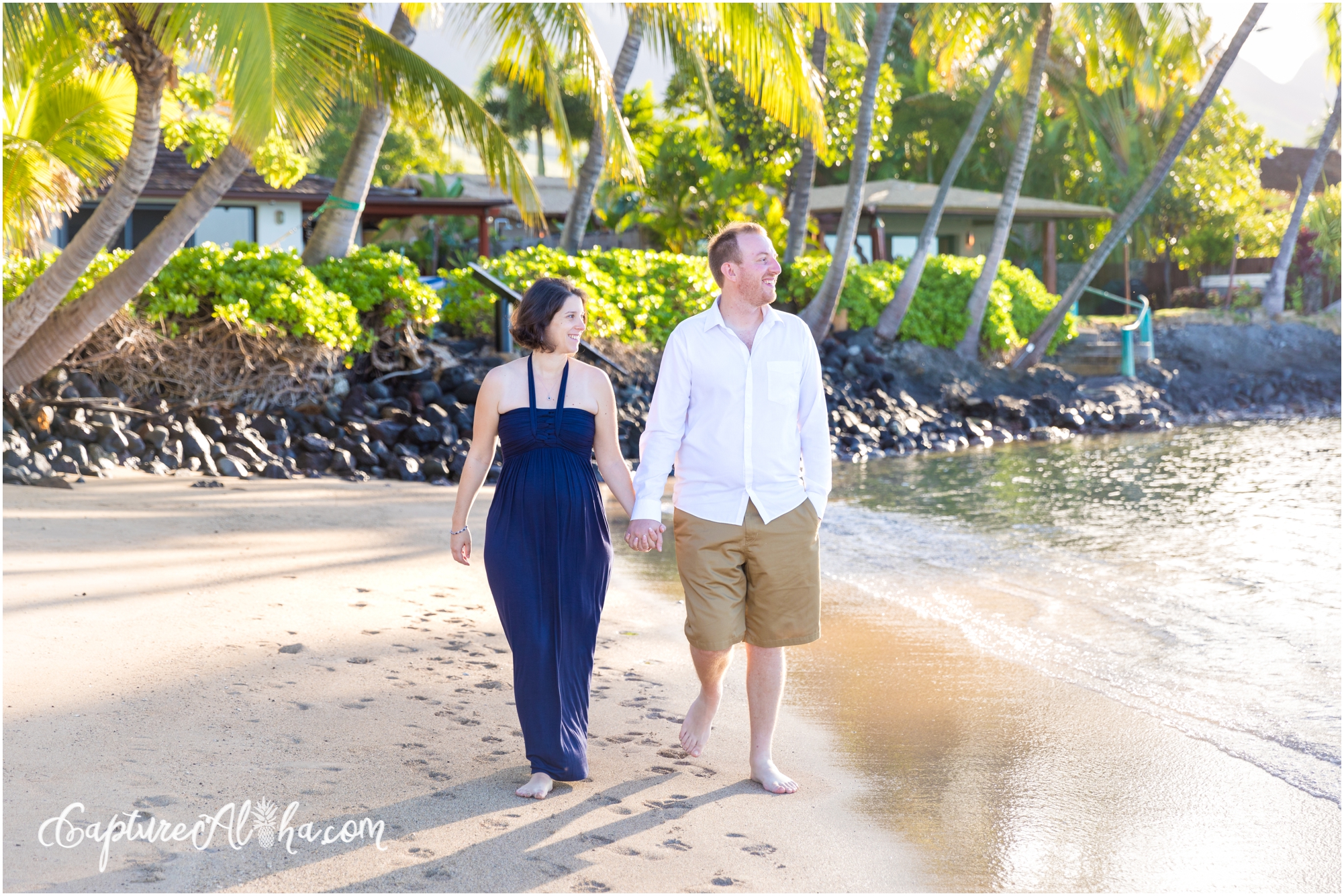 Maternity Photography in Maui at Baby Beach at Sunrise