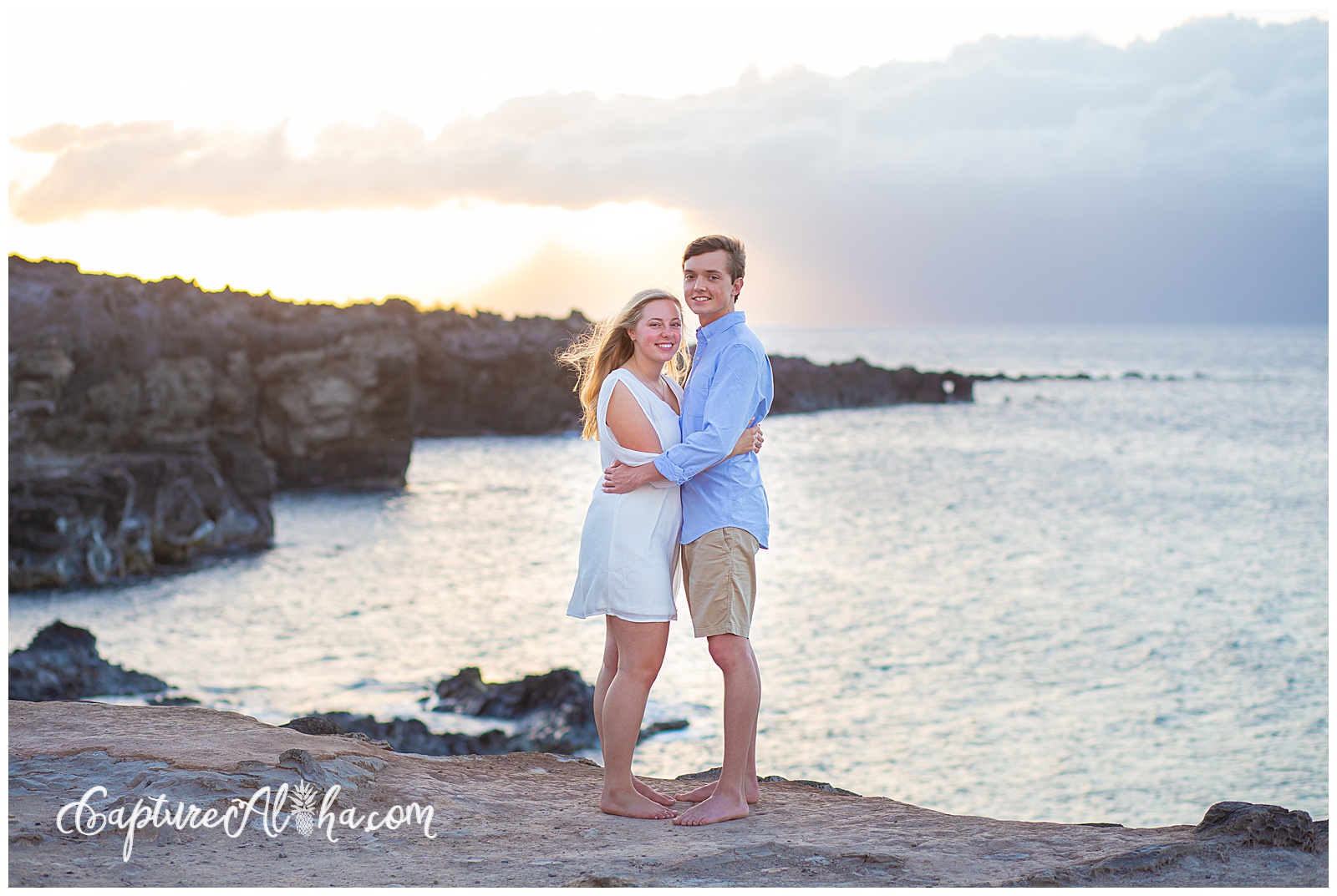 Surprise Proposal Photography on Maui at Ironwoods Beach at Sunset