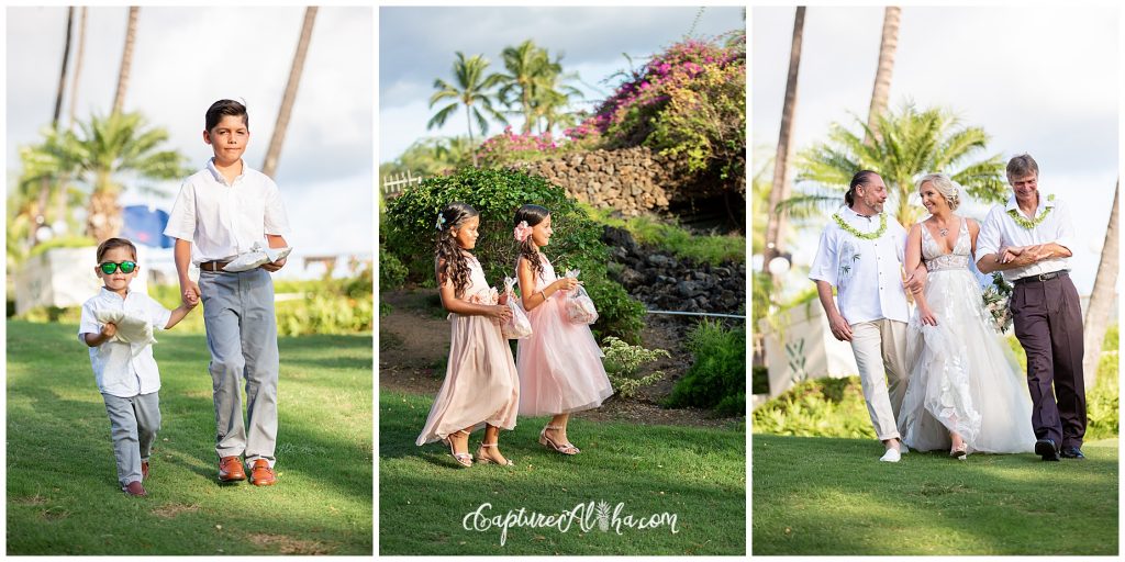 Walking down the aisle Maui Wedding | Gannon's Wailea