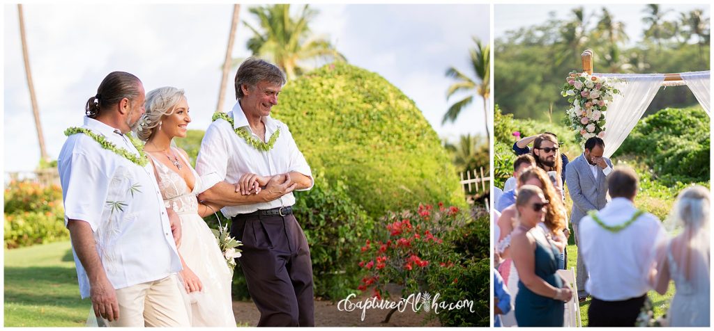 walking down the aisle Maui Wedding | Gannon's Wailea