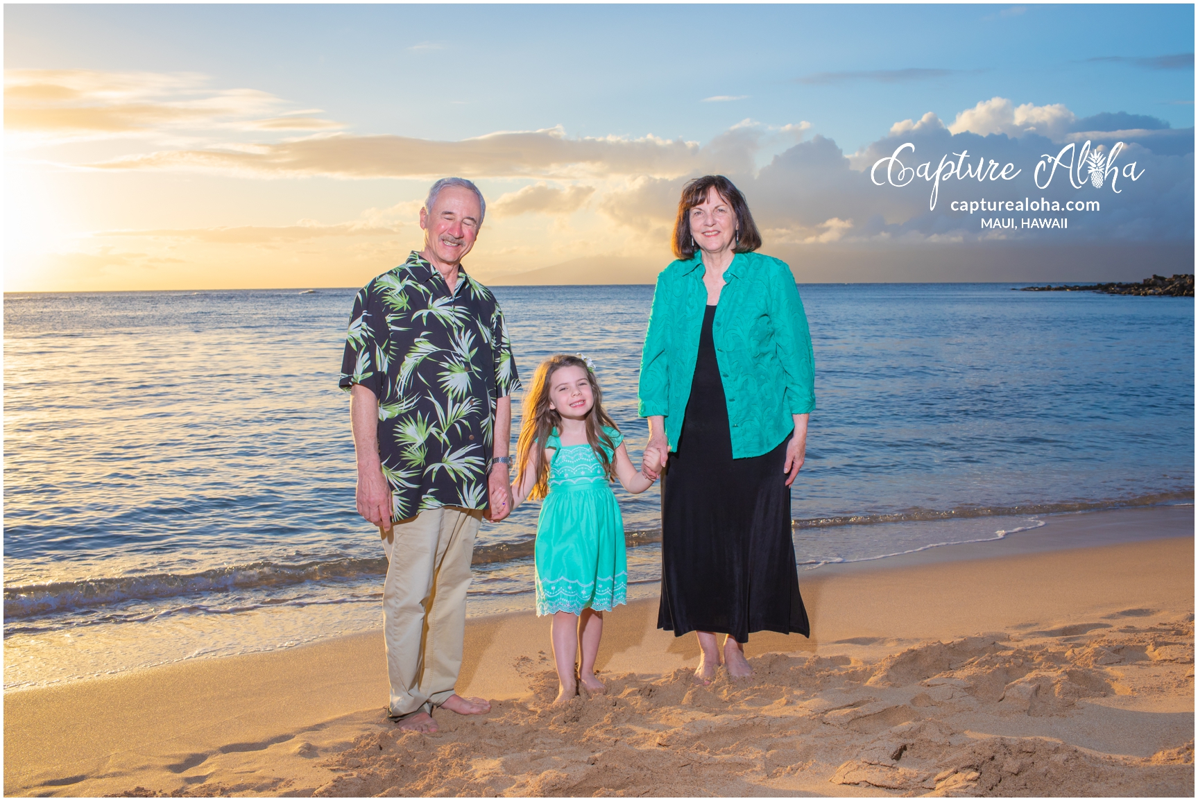 Maui Family Photography at Kapalua Bay Beach at sunset